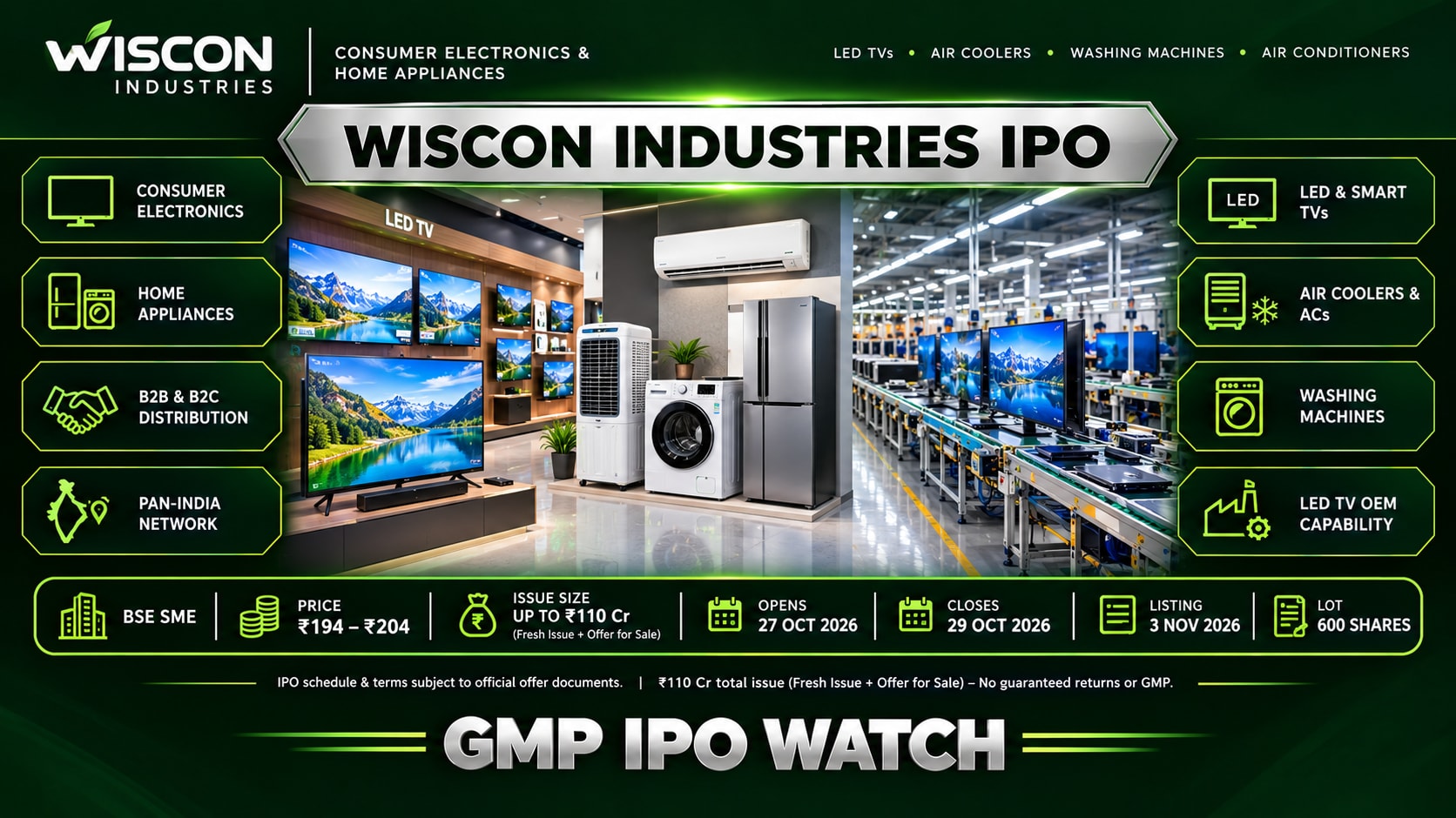 Wiscon Industries IPO 2026: GMP Today, Price Band, Lot Size and Listing Date